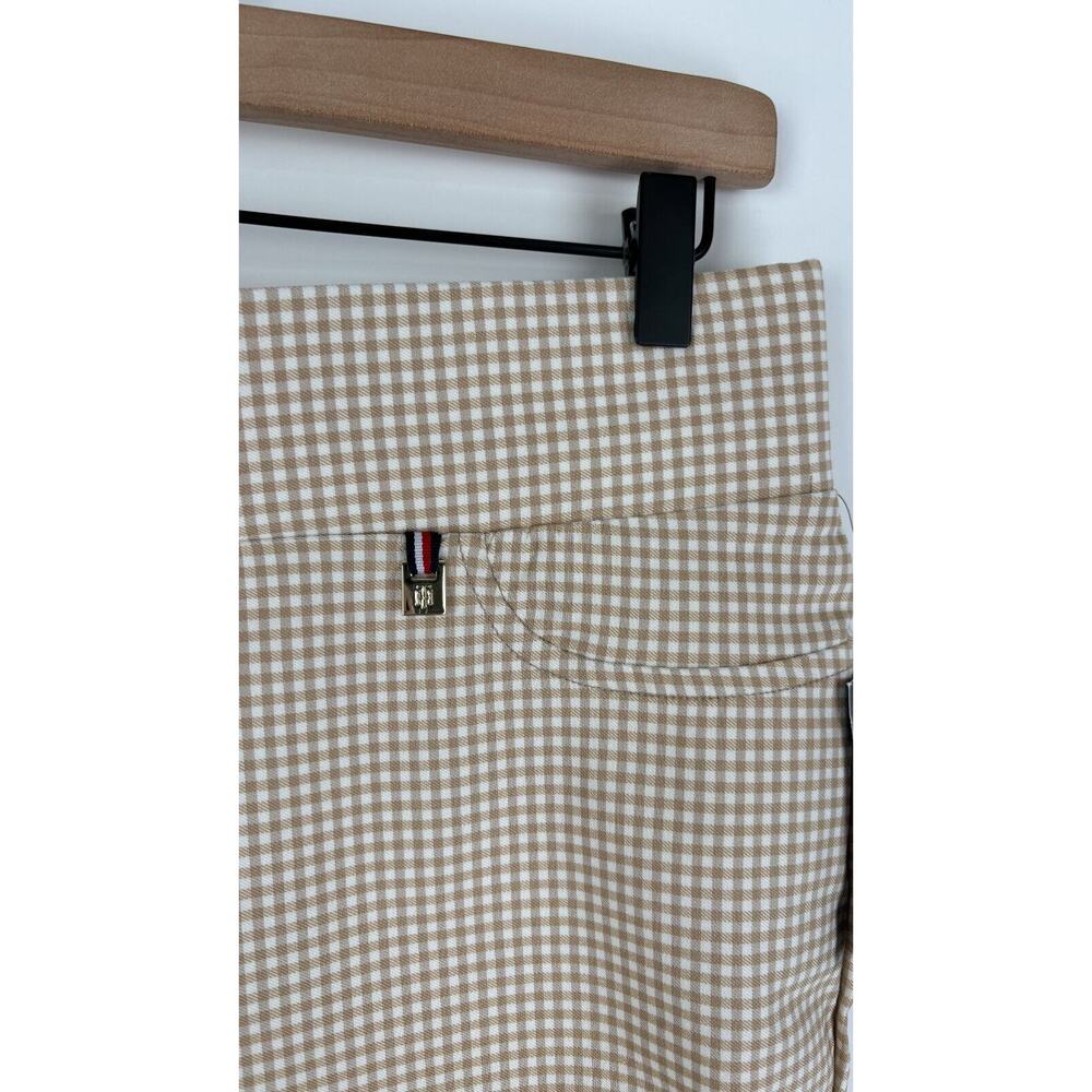 Tommy Hilfiger Womens Beige Gingham Stretch Pull On Shorts Size 10 NWT - Picture 6 of 10